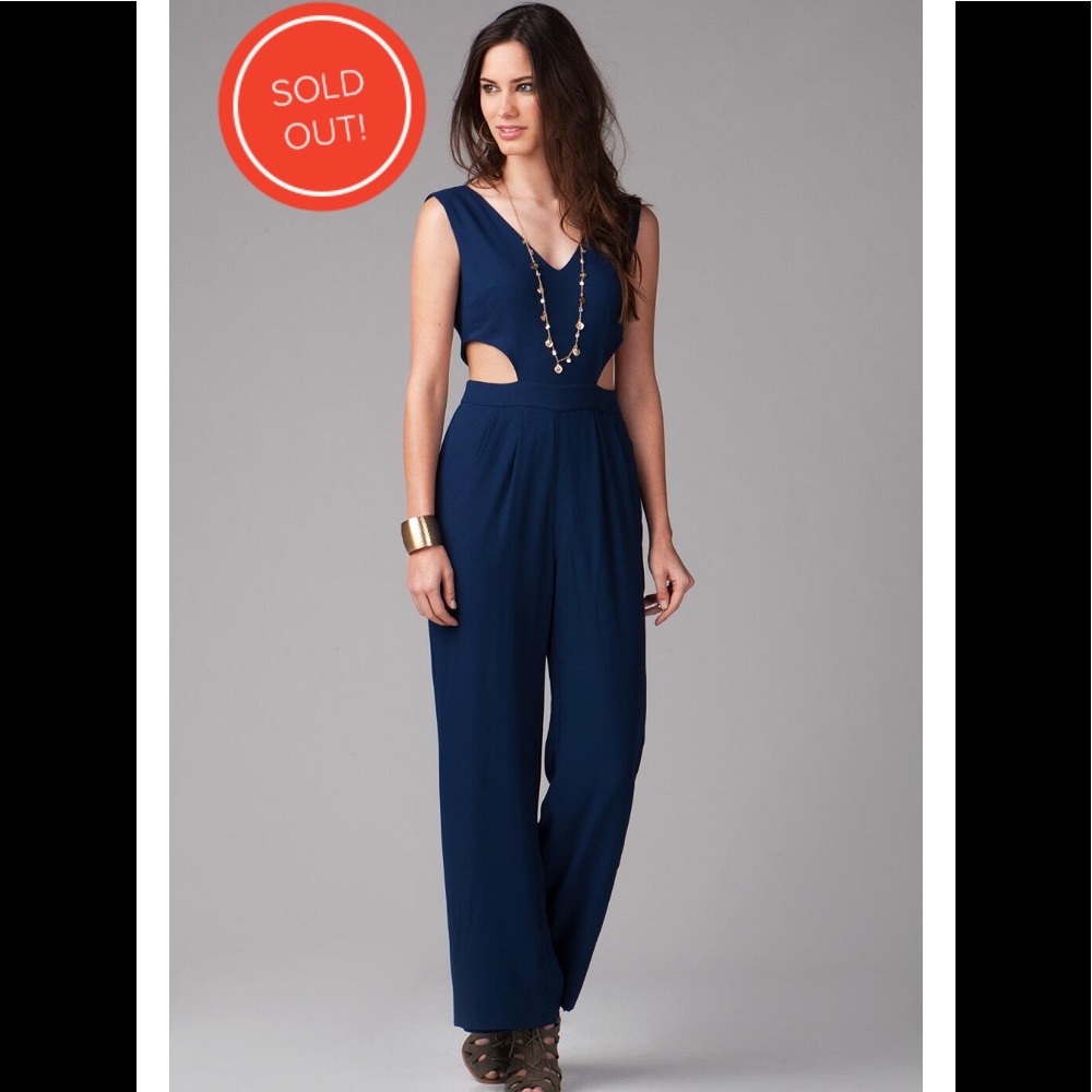 Francesca’s Bethany Cutout Jumpsuit, Navy